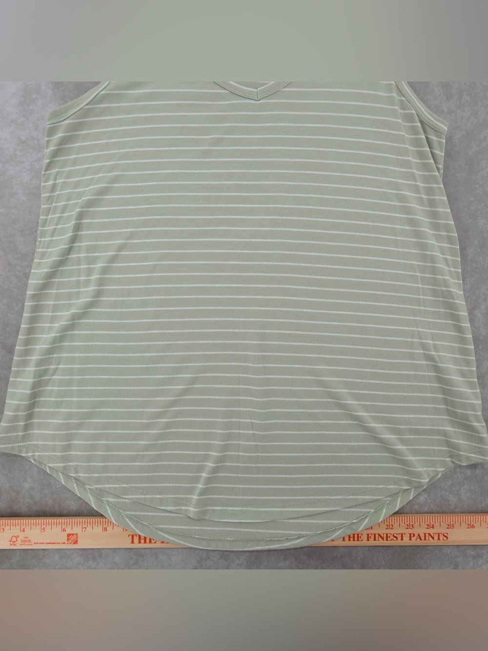 Ana Sleeveless V-Neck Striped Tank Top - Light Sage super soft - Picture 3 of 8